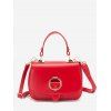 Sac à Bandoulière Embelli de Bague en O en Couleur Unie - Rouge 