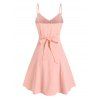 Back Tie Ruched Bust Cami Dress - LIGHT PINK M