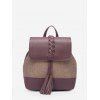 Sac à Dos de Voyage Bicolore Tressé à Frange - Violet Terne 