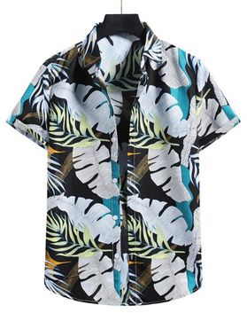 Tropical Leaf Short Sleeve Beach Shirt
