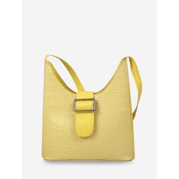 

Buckle Embellished Irregular Shoulder Bag, Goldenrod