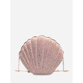 

Shell Shaped Chain Sequined Crossbody Bag, Pig pink
