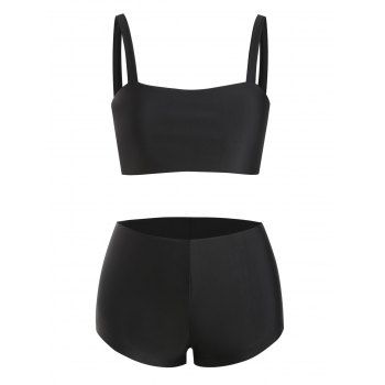 

Basic Bra and Boyshorts Bikini Swimwear, Black