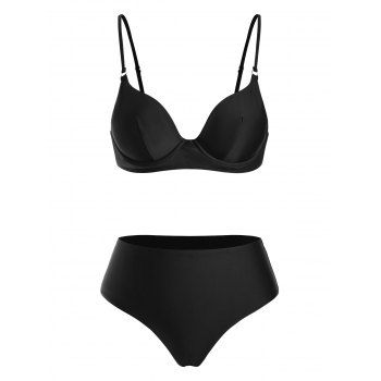 

High Waist Underwire Bikini Swimwear, Black