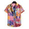 Chemise Cachemire à Jointif Floral à Manches Courtes - multicolor B S