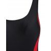Colorblock Cutout Racerback One-piece Swimsuit - BLACK XL