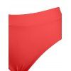 High Waist Front Knot Bikini Swimwear - RED XL