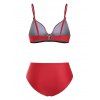 Maillot de Bain Bikini avec Armature à Taille Haute - Rouge S