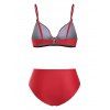 High Waist Underwire Bikini Swimwear - RED L