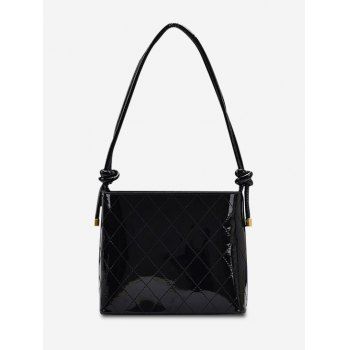 

Rhombus Stitching Knot Strap Shoulder Bag, Black