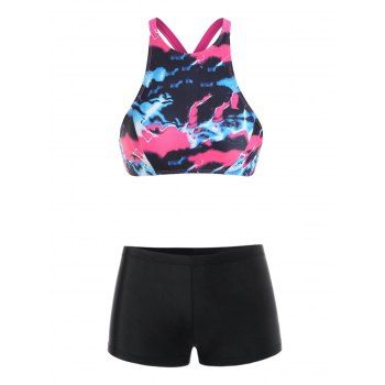 

Tie Dye Crisscross Bikini Swimwear, Multicolor