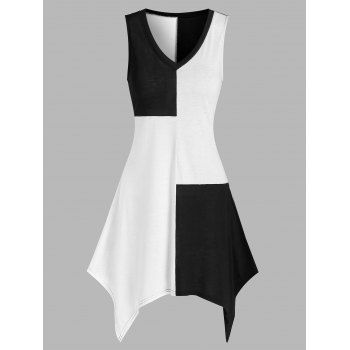 

Irregular Two Tone Tank Dress, Multicolor