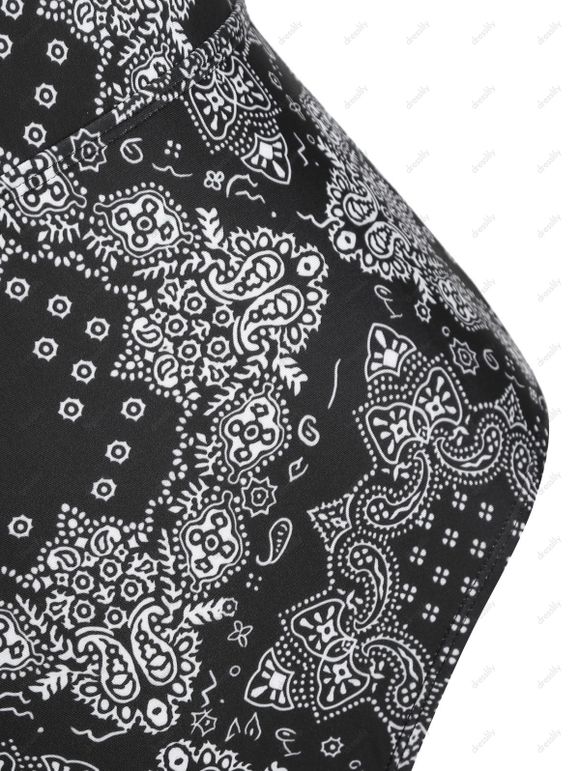 Maillot de Bain à Bretelle Anneau en O sans Dos Une-Pièce - Noir S