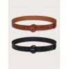 Ensemble de Ceinture Bouclée en Couleur Unie en Faux Cuir 2 Pièces - multicolor 
