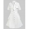 Robe Cargo Bouclé de Grande Taille - Blanc 2X