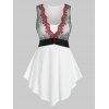 Débardeur Asymétrique Brodé de Grande Taille - Blanc 1X