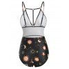 O-ring Strappy Sun star and Moon One-piece Swimsuit - BLACK S