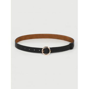 

Circular Rhinestone Pin Buckle Belt, Black