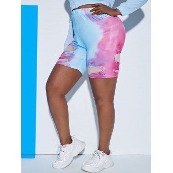 

Plus Size Tie Dye Biker Shorts, Multicolor