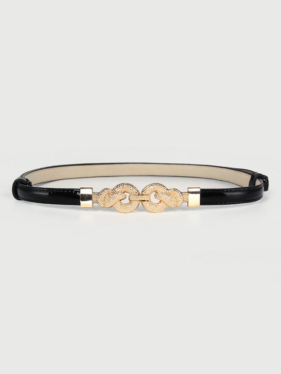 Ceinture Fine Bouclée en Forme de Nœud Papillon - Noir 