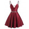 Robe de Soirée Plongeante à Paillettes - Rouge foncé L