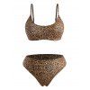 Maillot de Bain Bikini Échancré à Imprimé Léopard Grande Taille - multicolor 1XL
