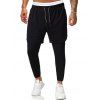 2 en 1 Pantalon de Sport Capri Superposé à Cordon - Noir M