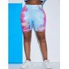 Plus Size Tie Dye Biker Shorts - multicolor 5X