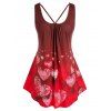 Débardeur à Imprimé Cœur Grande Taille - Rouge 4X