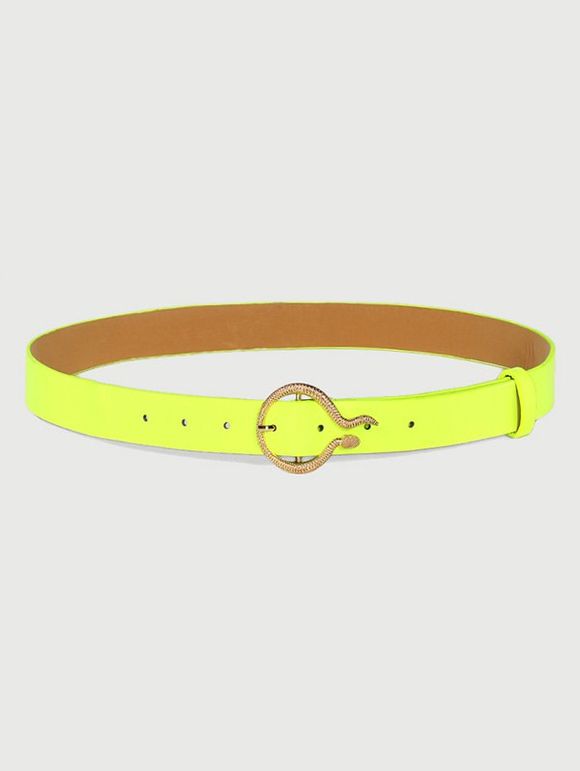 Ceinture avec Boucle en Forme de Serpent Gravé Fluorescent - Vert Thé 