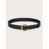 Ceinture Boucle Ronde en Métal en Couleur Unie - Noir 