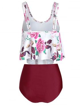 Floral Printed Overlay Tankini Set