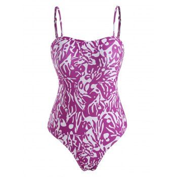 

Abstract Print High Cut One-piece Swimsuit, Purple