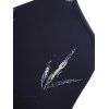 Leaf Print Criss Cross Cutout Short Sleeve One-piece Swimsuit - BLACK XL