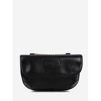 

Embossed Letter Pattern Cover Crossbody Bag, Black