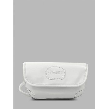 

Embossed Letter Pattern Cover Crossbody Bag, Crystal cream