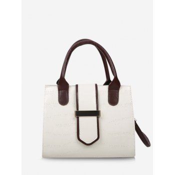 

Stone Grain Color Block Convertible Strap Tote Bag, Crystal cream