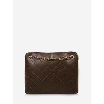 

Rhombus Stitching Square Chain Shoulder Bag, Coffee