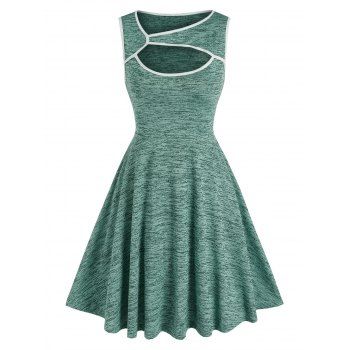 

Sleeveless Cutout Space Dye Dress, Green