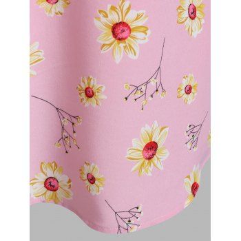 Plus Size Lace Panel Floral Print Shorts Pajamas Set