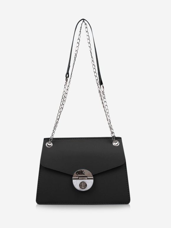 Sac à Bandoulière à Rabat avec Chaîne - Noir 