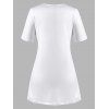 T-shirt Tunique Tournesol Imprimé à Manches Courtes de Grande Taille - Blanc L