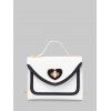 Heart Shape Colorblock Hasp Chain Handbag - WHITE 