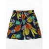 Short de Plage à Imprimé Feuille Tropicale - Bleu profond S