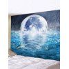 Tapisserie Murale à Imprimé Lune et Océan 3D - multicolor W118 X L79 INCH