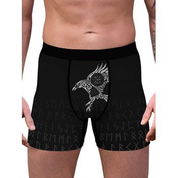 

Flying Eagle 3D Print Stitching Boxers, Black