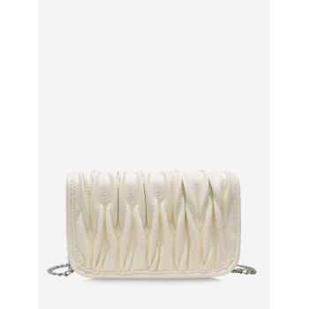

Pleated Chain Cover Crossbody Bag, Beige