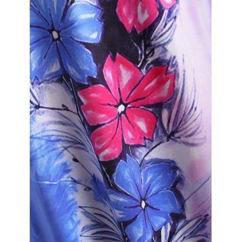 Plus Size Flower Tie Dye Print Short Sleeve Tee