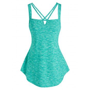 

Space Dye Crisscross Tank Top, Green