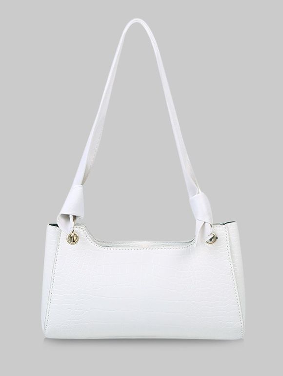 Sac à Bandoulière Texturé Noué en Couleur Unie - Blanc Naturel 